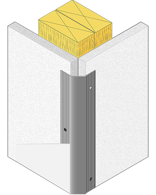 08 Alum Beveled Drywall Corner ISO 3D Detail Holes - Beveled Drywall Corner